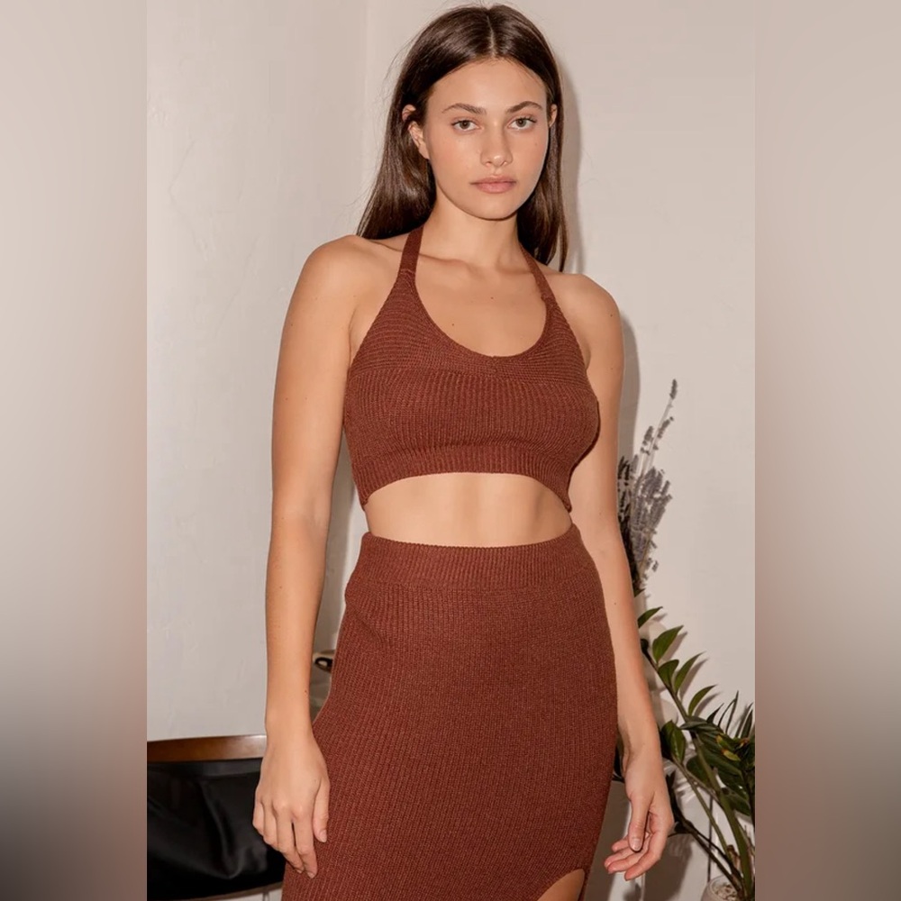 Lulus More the Merrier Rust Red Knit Sweater Dress - NWT Skirt